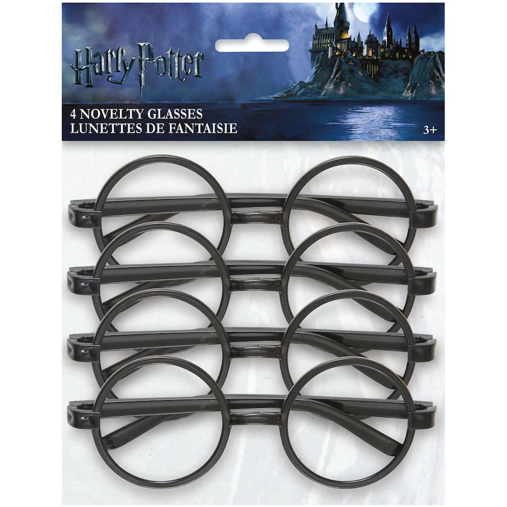 Harry Potter Plastic Glasses Costume Props Round Black Nerd 5 pack!